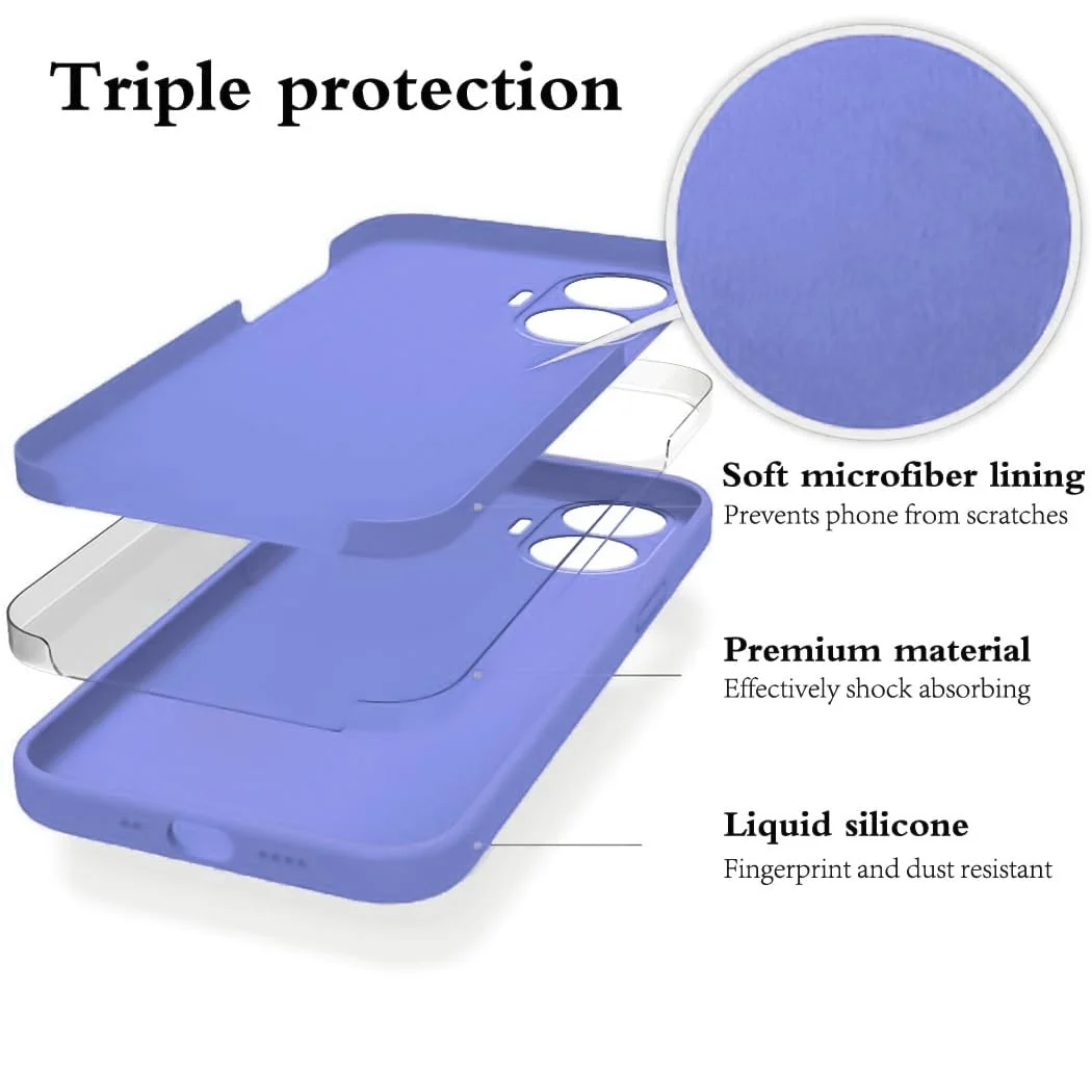 DL3 Mobilak realme C55 / realme Narzo N55 Case, Soft Flexible Silicone Gel Rubber Bumper Cover, Full Body Shockproof Protective Phone Case - Baby Blue