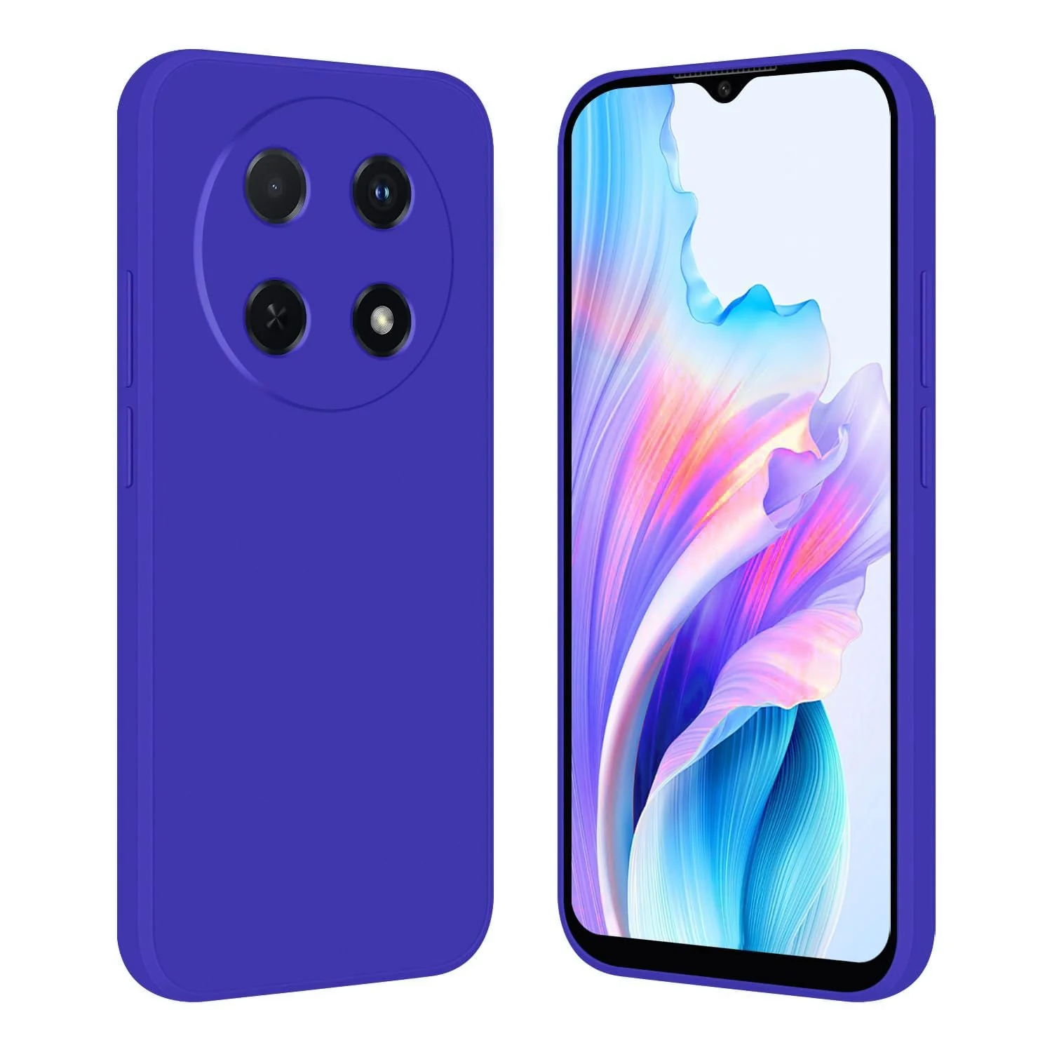 DL3 Mobilak Liquid Silicone Protective Case for Huawei nova 12i with Microfiber Lining and Shockproof Design - Pepsi