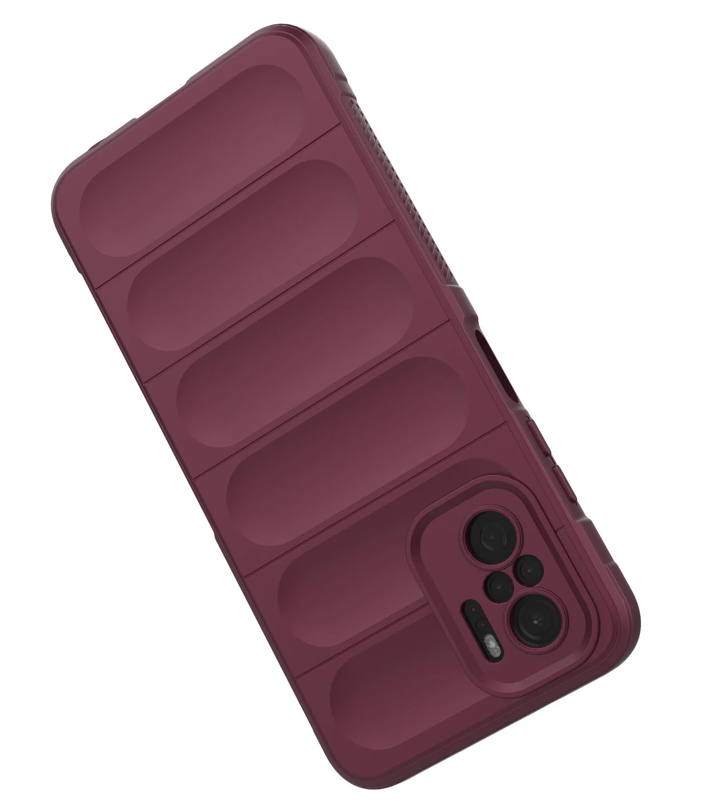 DL3 Mobilak Flexible Silicone and TPU Protective Case with Camera Protection for Xiaomi Redmi Note 10 4G / Note 10S - Wine Red