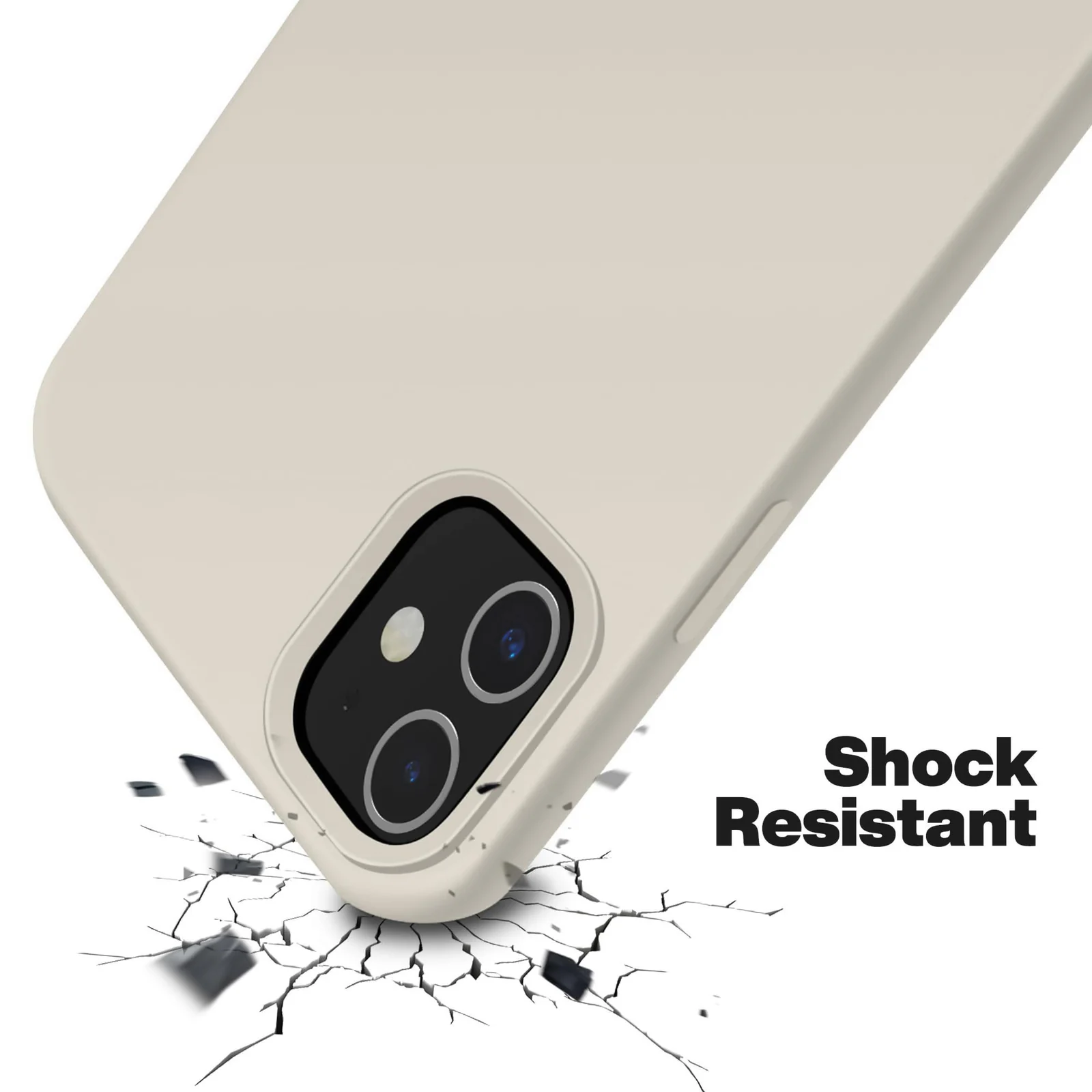 DL3 Mobilak Liquid Silicone Protective Case for iPhone 11 (6.1 Inch) with Camera Protection and Microfiber Lining - Off White