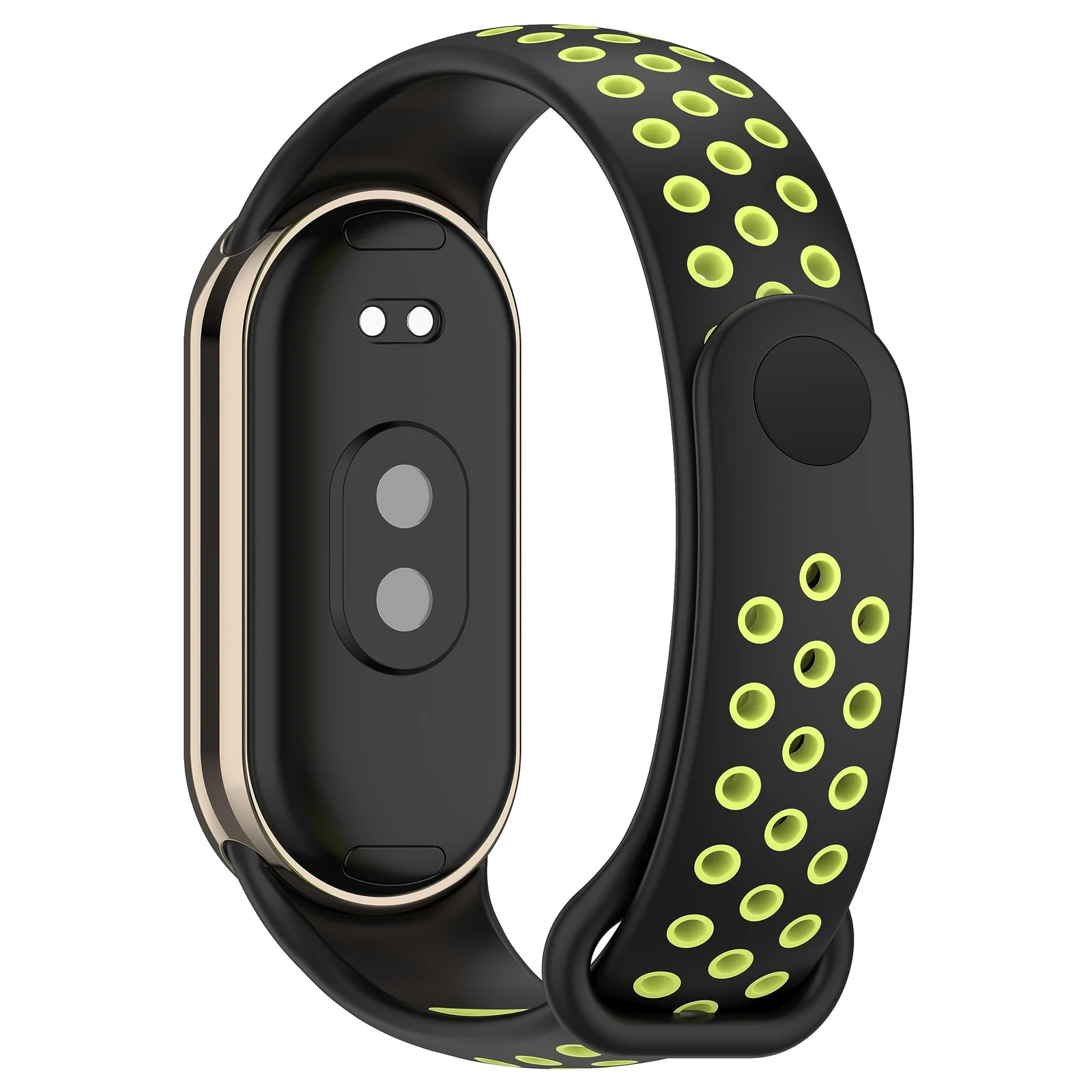 DL3 Mobilak Strap for Xiaomi Mi Band 9 / Mi Band 8, Breathable Sport Silicone Watch Band Strap, Replacement Bracelet Wristband Wrist Strap for Xiaomi Smart Band 9/Xiaomi Smart Band 8 Watch Accessories - Black Lime