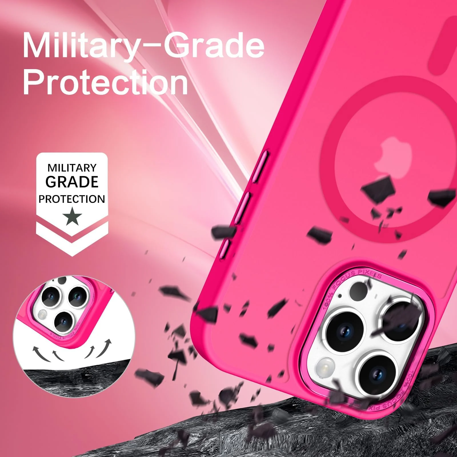 DL3 MOBILAK Protective Phone Case for Apple iPhone 16 Pro Max - Hot Pink