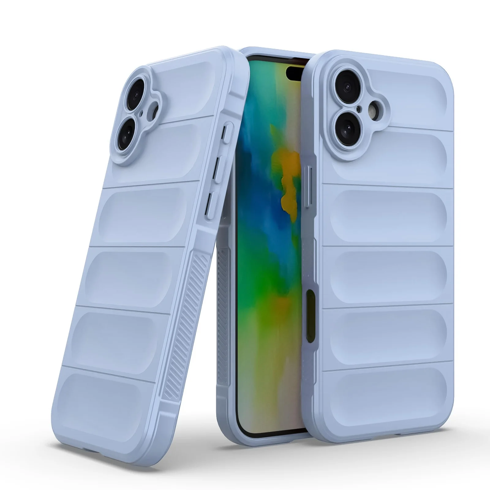 DL3 Mobilak Rugged Protective Case for iPhone 16 6.1-Inch, Camera protection, Shock-absorbing protection, Non-slip grip - Baby Blue