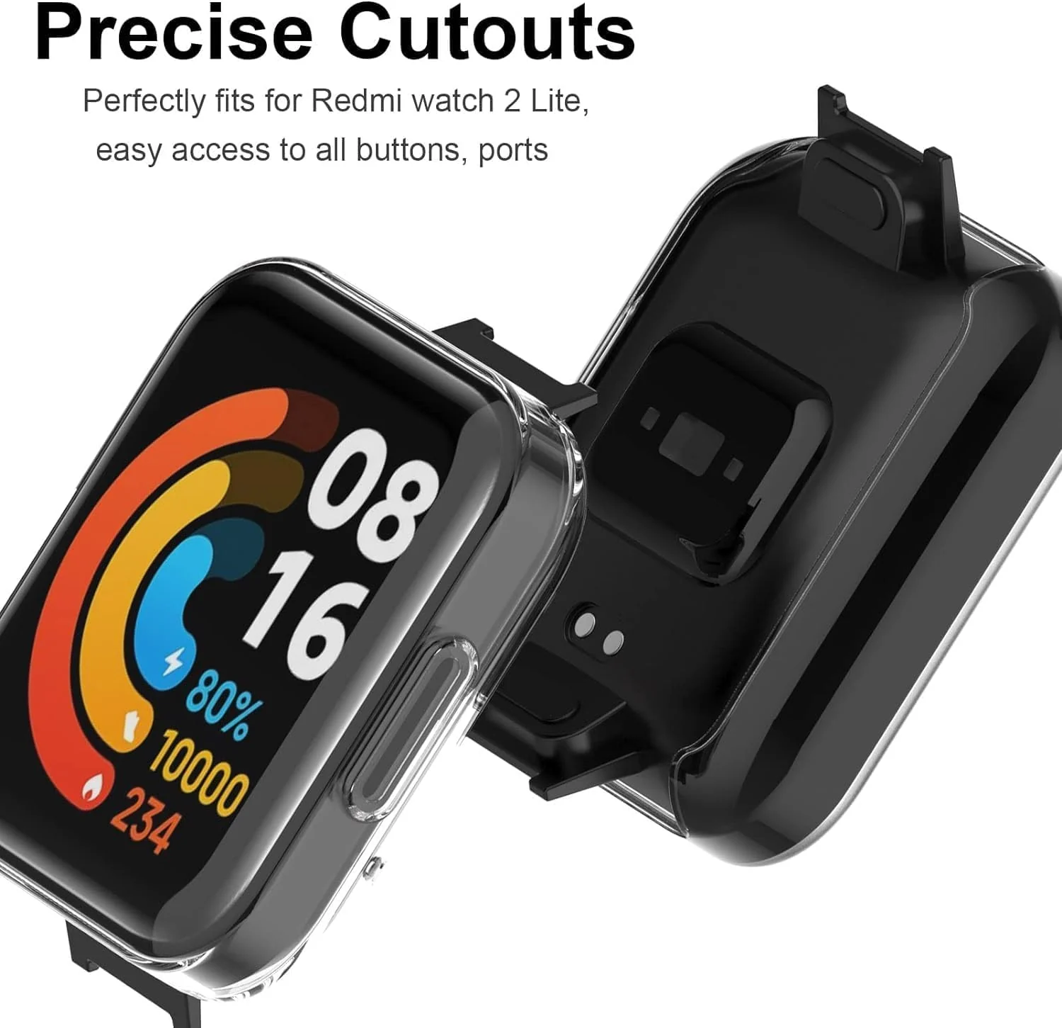DL3 Mobilak Case Compatible with Mi watch 2 lite/Redmi watch 2 Lite Case All-Around Screen Protector Watch Soft TPU Shockproof Cover Slim Guard Thin Bumper Shell Protector - Black
