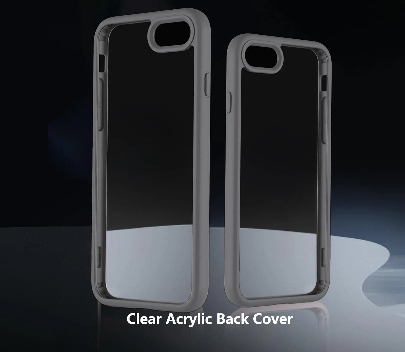 DL3 Mobilak Case Compatible With iPhone 7 Plus/iPhone 8 Plus, Clear Case Shockproof Hard PC +Soft Silicone [Not Yellowing] Transparent Protective Slim Case Phone - Dark Gray