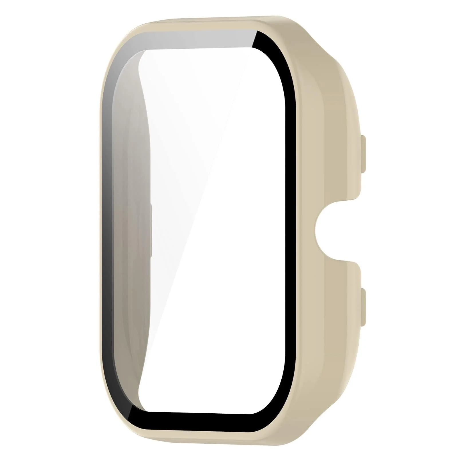 DL3 Mobilak Protective Case Compatible with Amazfit GTS 2 Mini 9H Hardness PC Case Bumper Full Slim Protective Cover with Tempered Glass For Amazfit GTS2 Mini - Ivory White