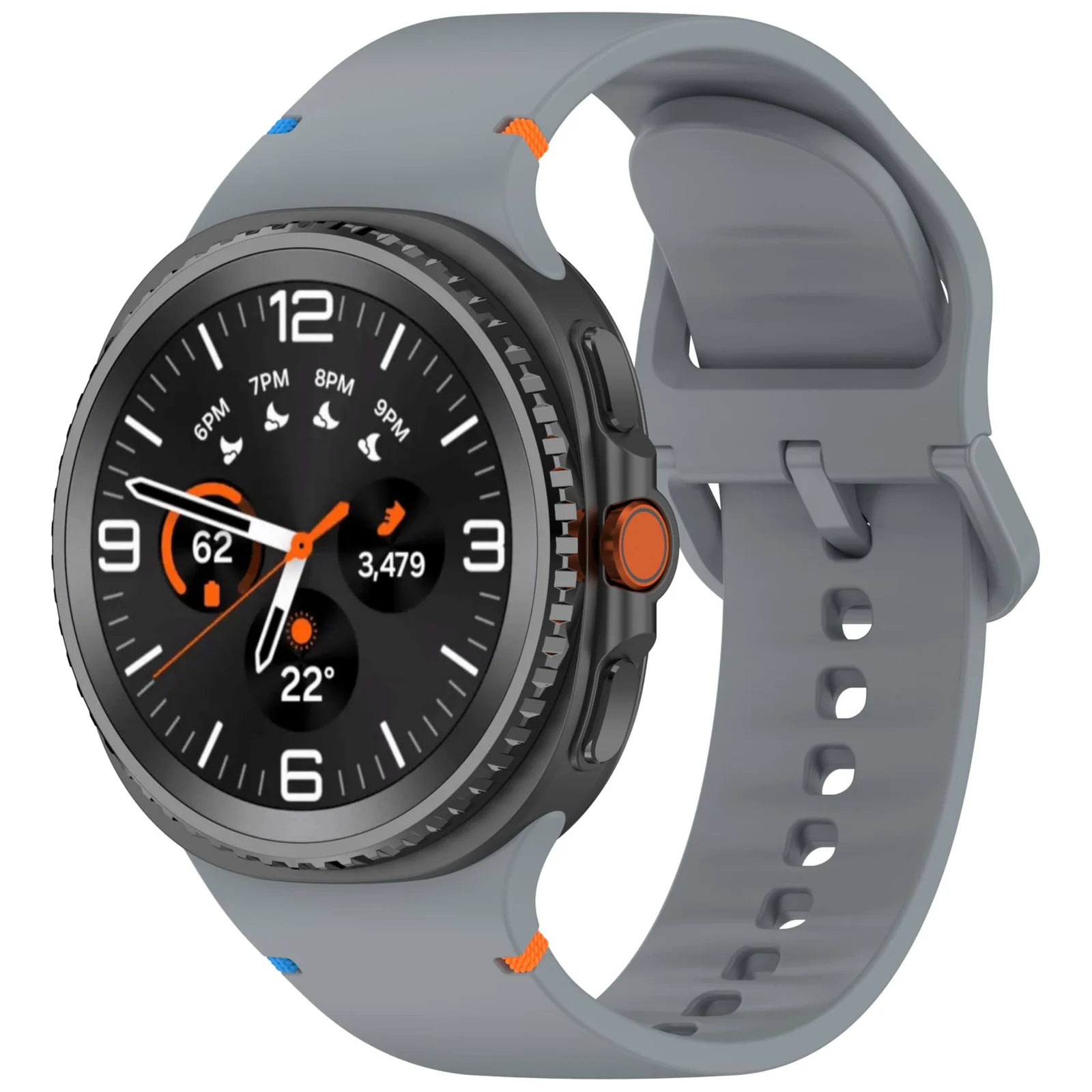 DL3 Mobilak Silicone Bands Compatible with Samsung Galaxy Watch 8 Band 40mm 44mm, Galaxy Watch 8 Classic Band 46mm, Waterproof Soft Wristband Sport Strap for Galaxy Watch 8 Bands 2025 Women Men - Gray