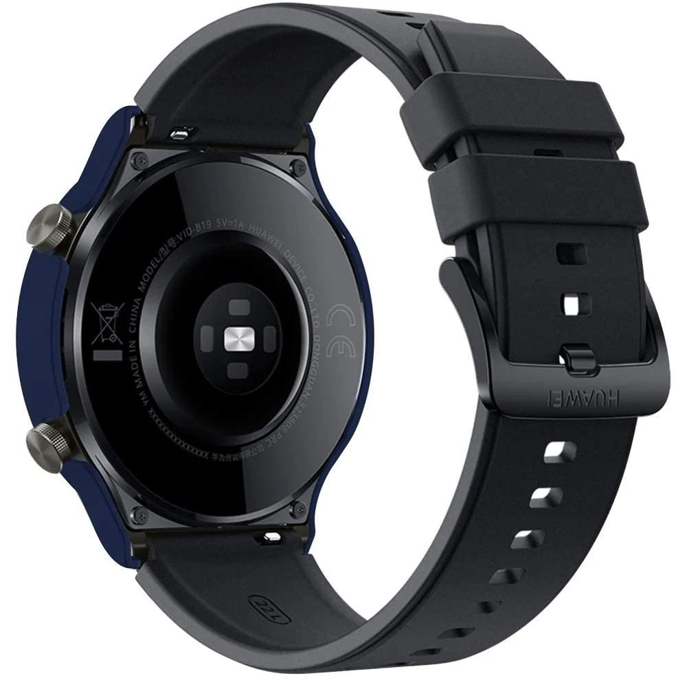 DL3 Mobilak Case Compatible with Huawei Watch GT2 Pro PC Cover with Bezel Tempered Glass Protection, Ultra Thin Full Protection for Huawei Watch GT 2 Pro Protective Case - Blue