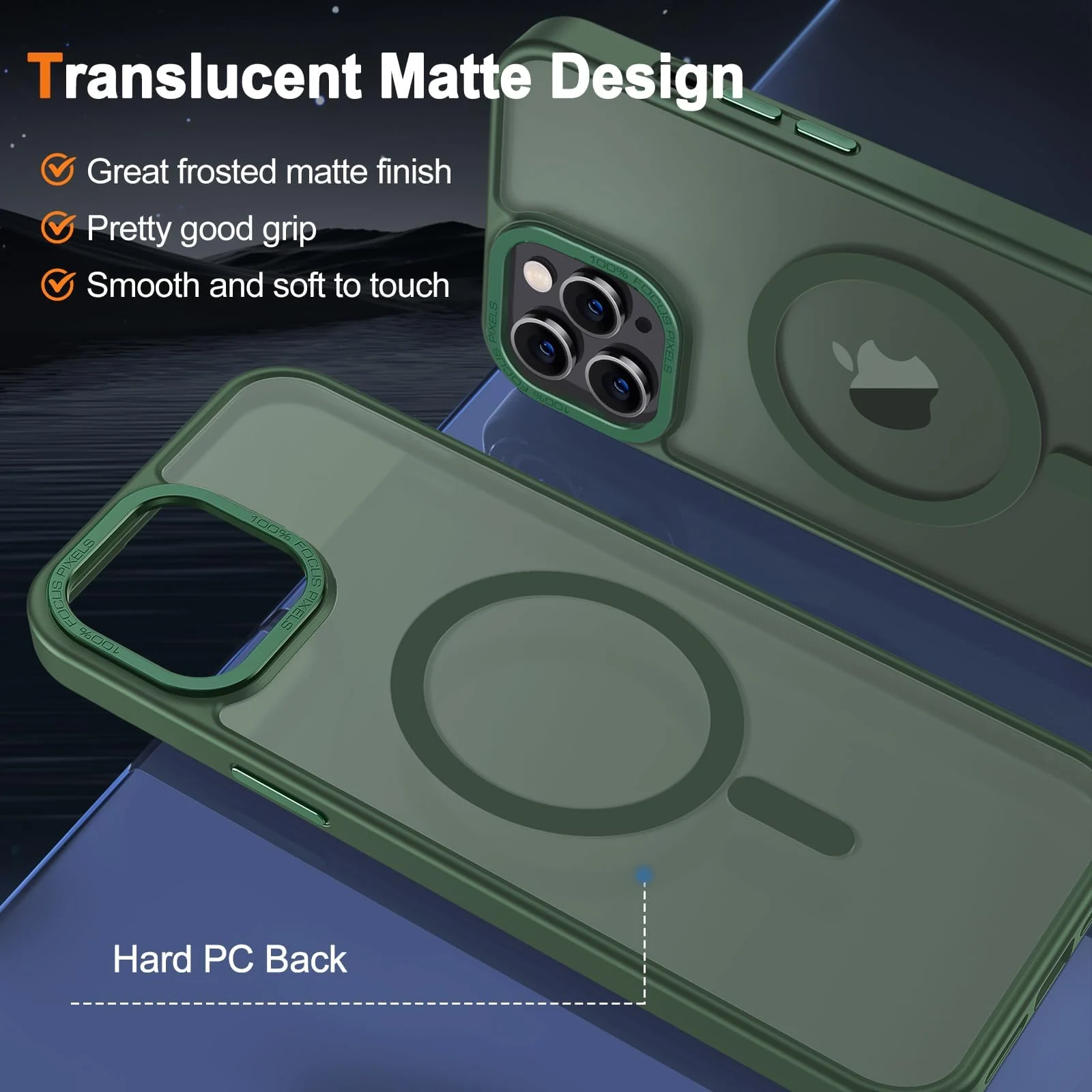 DL3 Mobilak Case for iPhone 11 Pro 5.8-Inch Magnetic Translucent Matte Phone Cases [Compatible with MagSafe] Thin Slim Fit Shockproof Hard Protective Cover for Men Girls - Green