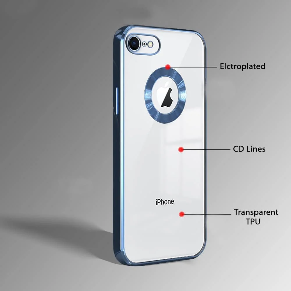 DL3 Mobilak Clear TPU Protective Case for iPhone 6 / iPhone 6S with Camera Protection and Shockproof Design - Sierra Blue