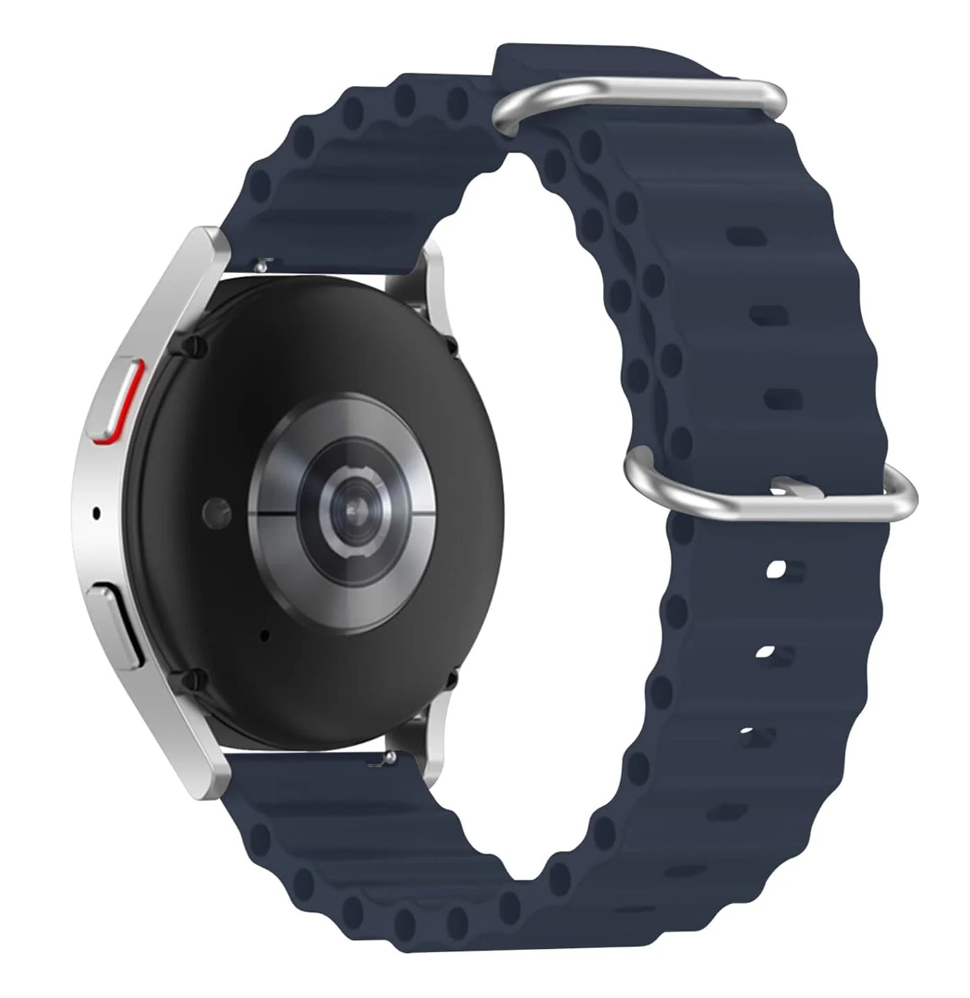 DL3 Mobilak Ocean Bands Silicone 20MM Strap For Samsung Galaxy Watch 7 6 5 4 40mm 44mm/5 Pro 45mm/S2 classic/active 2 40mm 44mm/Amazfi GTS 2/2e/GTS 3/3 Pro/GTS 4/GTS 2 Mini/3 Mini/4 Mini/Bip 3 Pro - Black