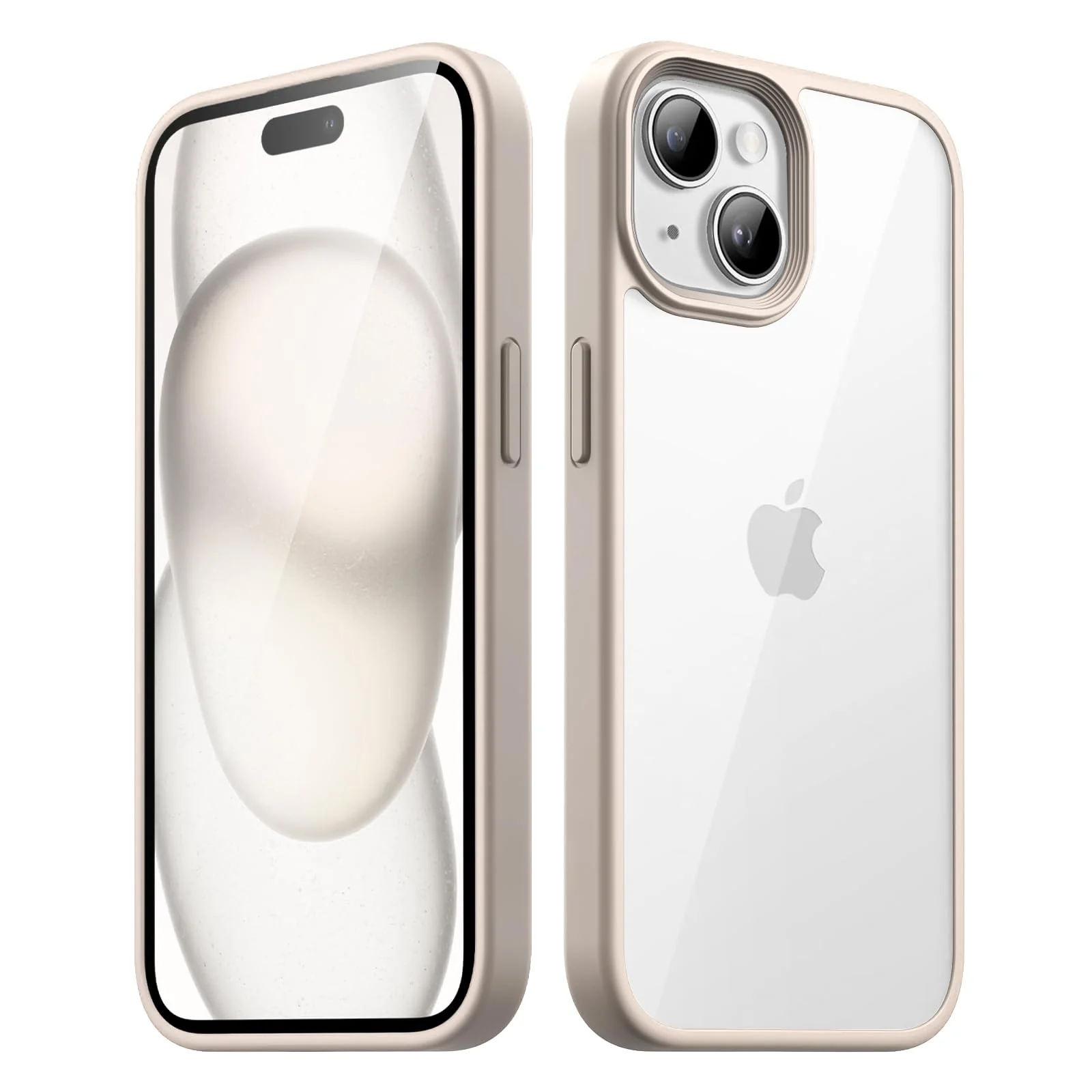 DL3 Mobilak Clear Protective Case for iPhone 15 Plus 6.7-Inch | iPhone 14 Plus 6.7-Inch - Pink Sand