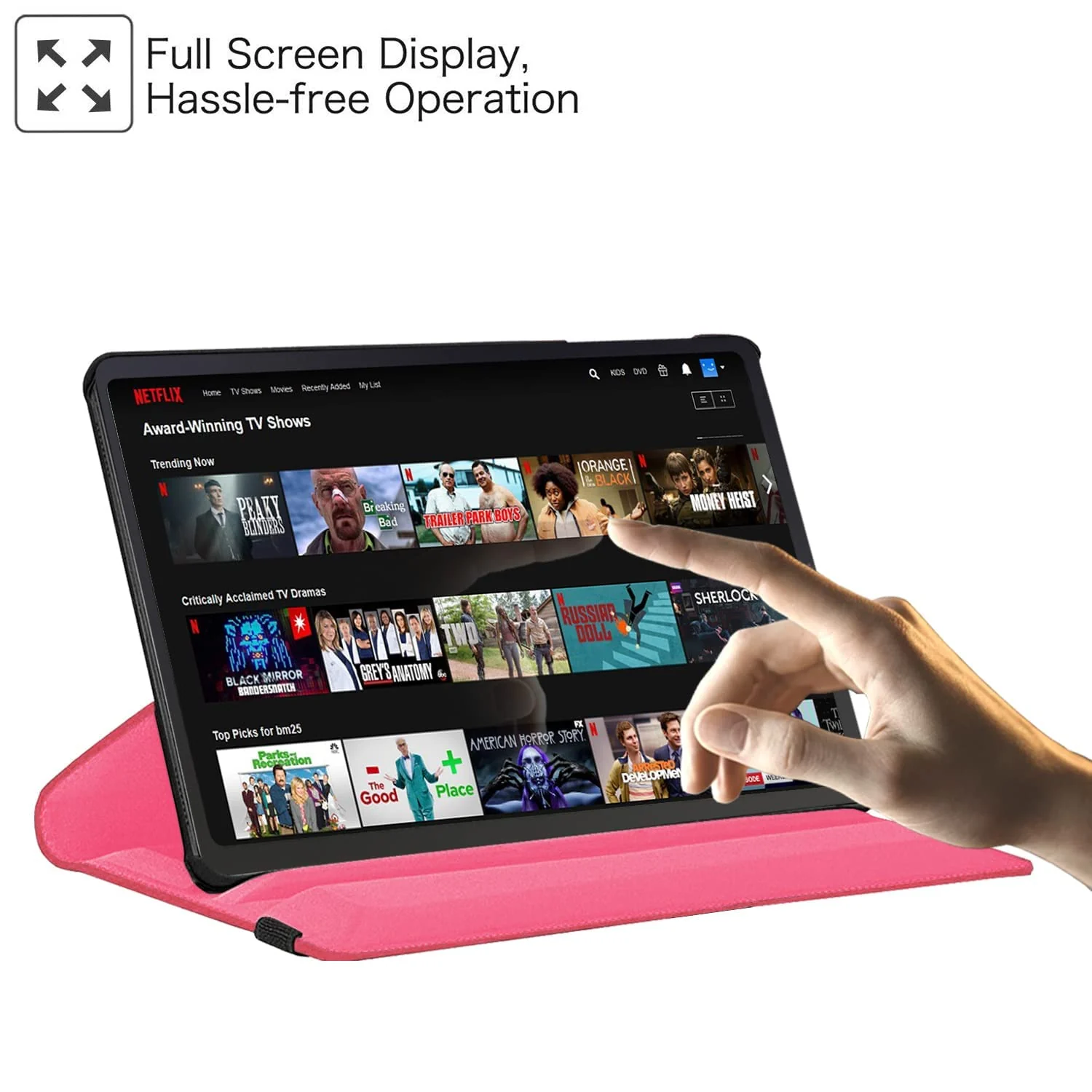 DL3 Mobilak Protective Cover for Samsung Galaxy Tab S6 Lite 2024/2022/2020 10.4 inch Tablet, 360° Rotatable Smart Stand, Leather Folio Flip Cover with Multi-Angle Viewing, Auto Wake Sleep - Pink
