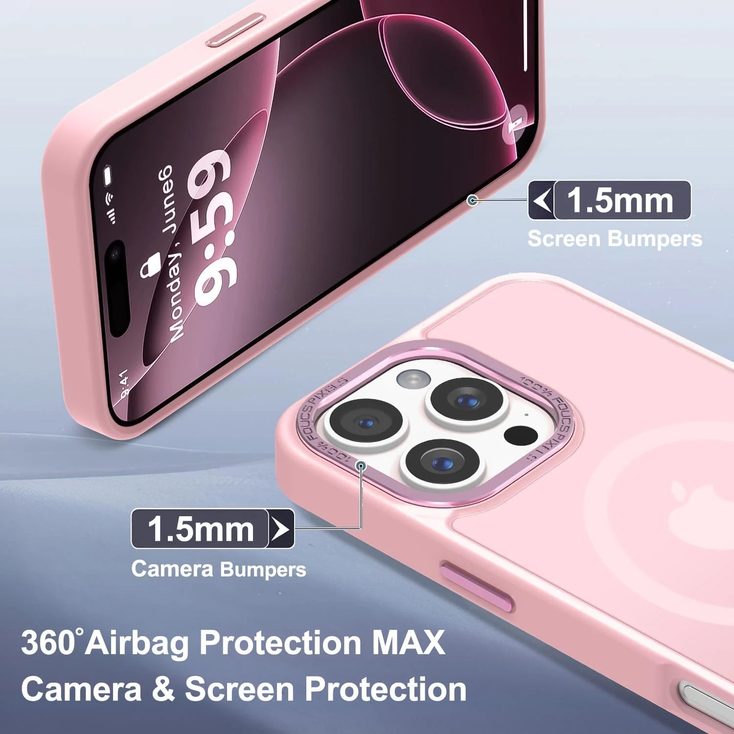DL3 MOBILAK Protective Phone Case for Apple iPhone 16 Pro Max - Pink
