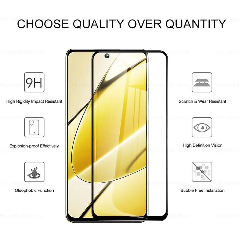 DL3 Mobilak 5D Full Glass Screen Protector For realme 11 5G/11X 5G Black Frame - Clear
