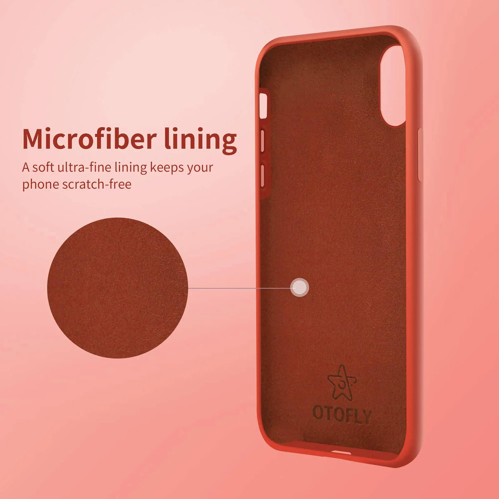 DL3 Mobilak Liquid Silicone Protective Case with Soft Microfiber Lining for iPhone XR - Orange