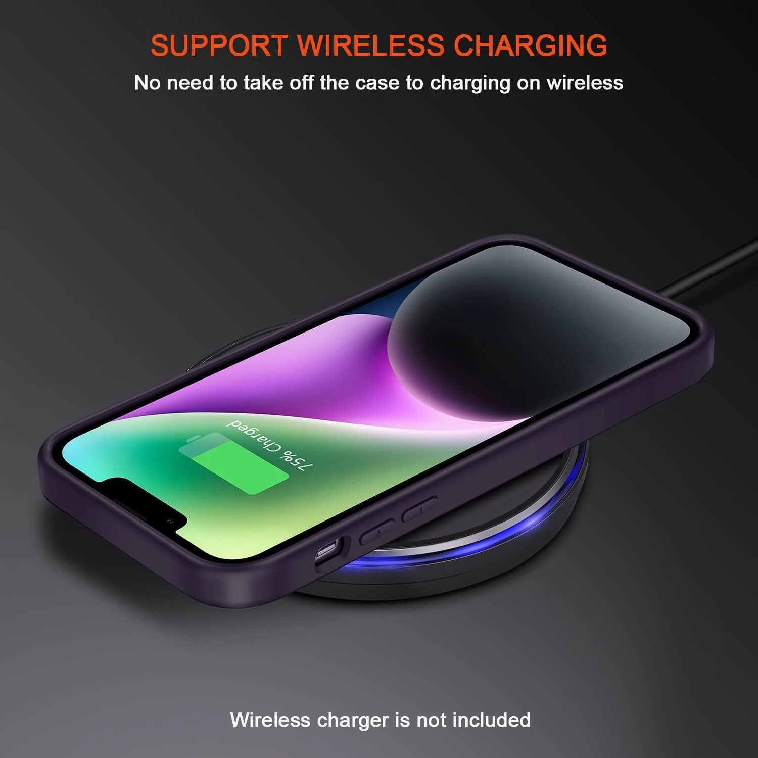 DL3 Mobilak Clear PC and TPU Protective Case for iPhone 13 / iPhone 14 with Shockproof Design and Anti-Yellowing Design - Deep Purple