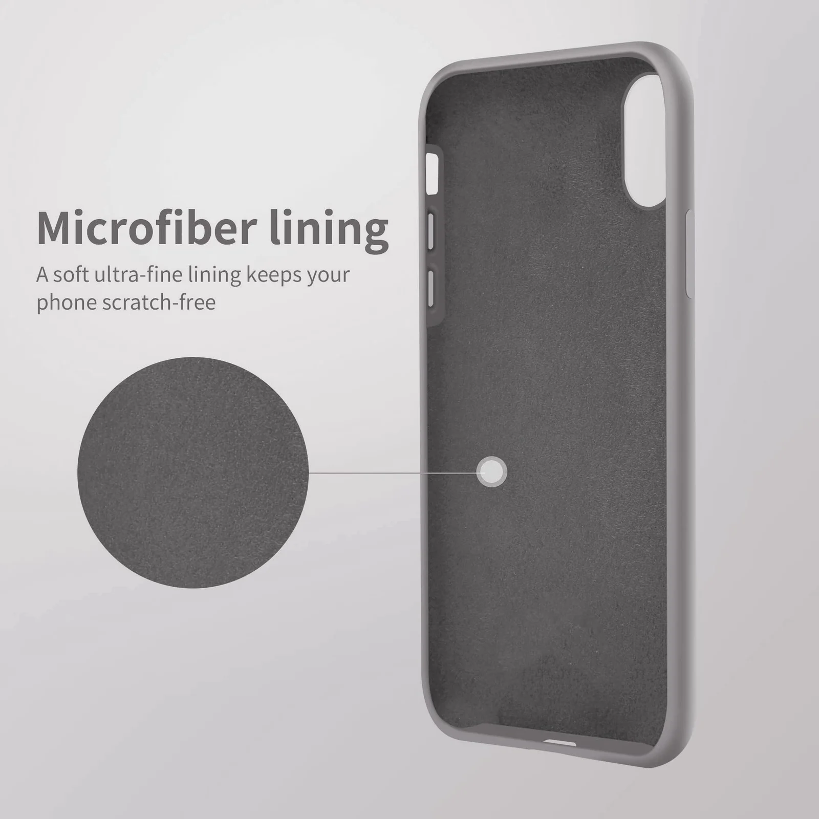 DL3 Mobilak Liquid Silicone Protective Case for iPhone XS Max with Camera Protection and Microfiber Lining - A Stone