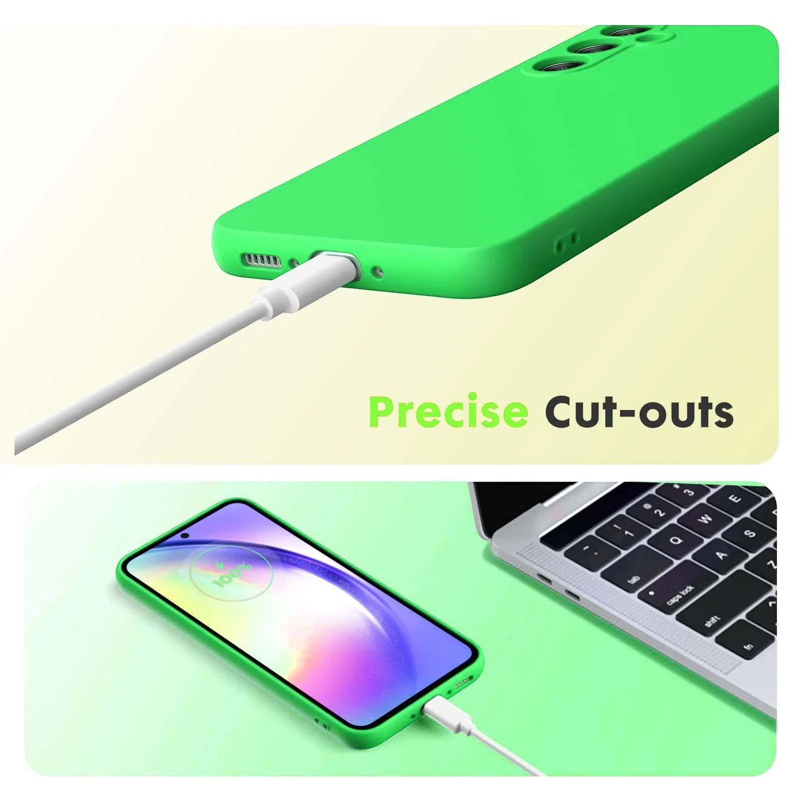 DL3 Mobilak Liquid Silicone Case for Samsung Galaxy S23 FE, Shock-absorbing protection, Scratch-resistant surface, Soft microfiber lining - Light Gren