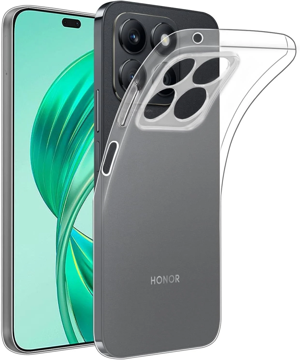 DL3 Mobilak Case Compatible with Honor X7C, Case Crystal Soft TPU Gel Case Flexible Silicone Anti-Scratch TPU Cover - Clear