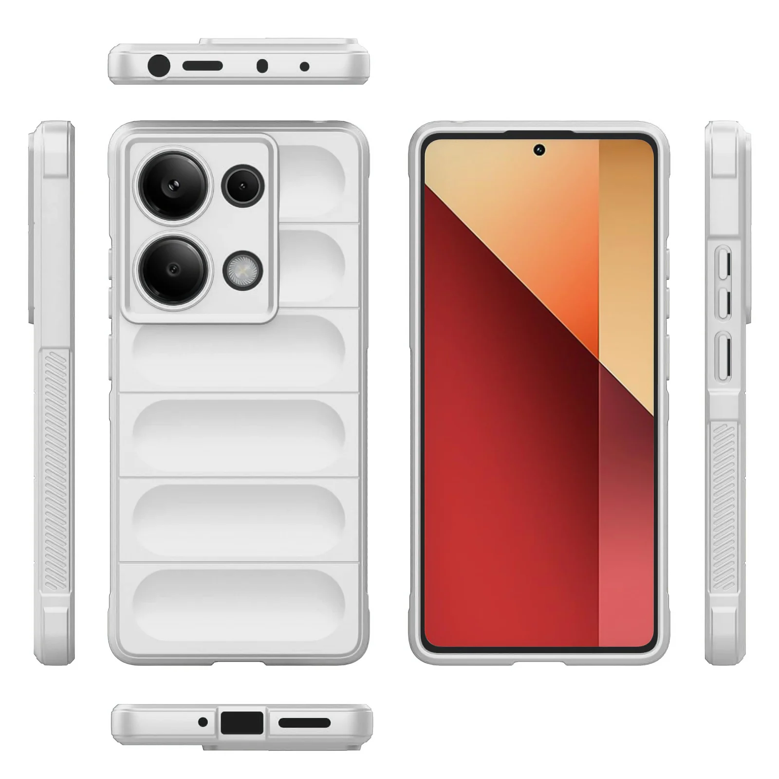 DL3 Mobilak Soft Silicone Protective Case for Xiaomi Redmi Note 13 Pro 4G / Poco M6 Pro 4G with Camera Protection and Shockproof Design - White