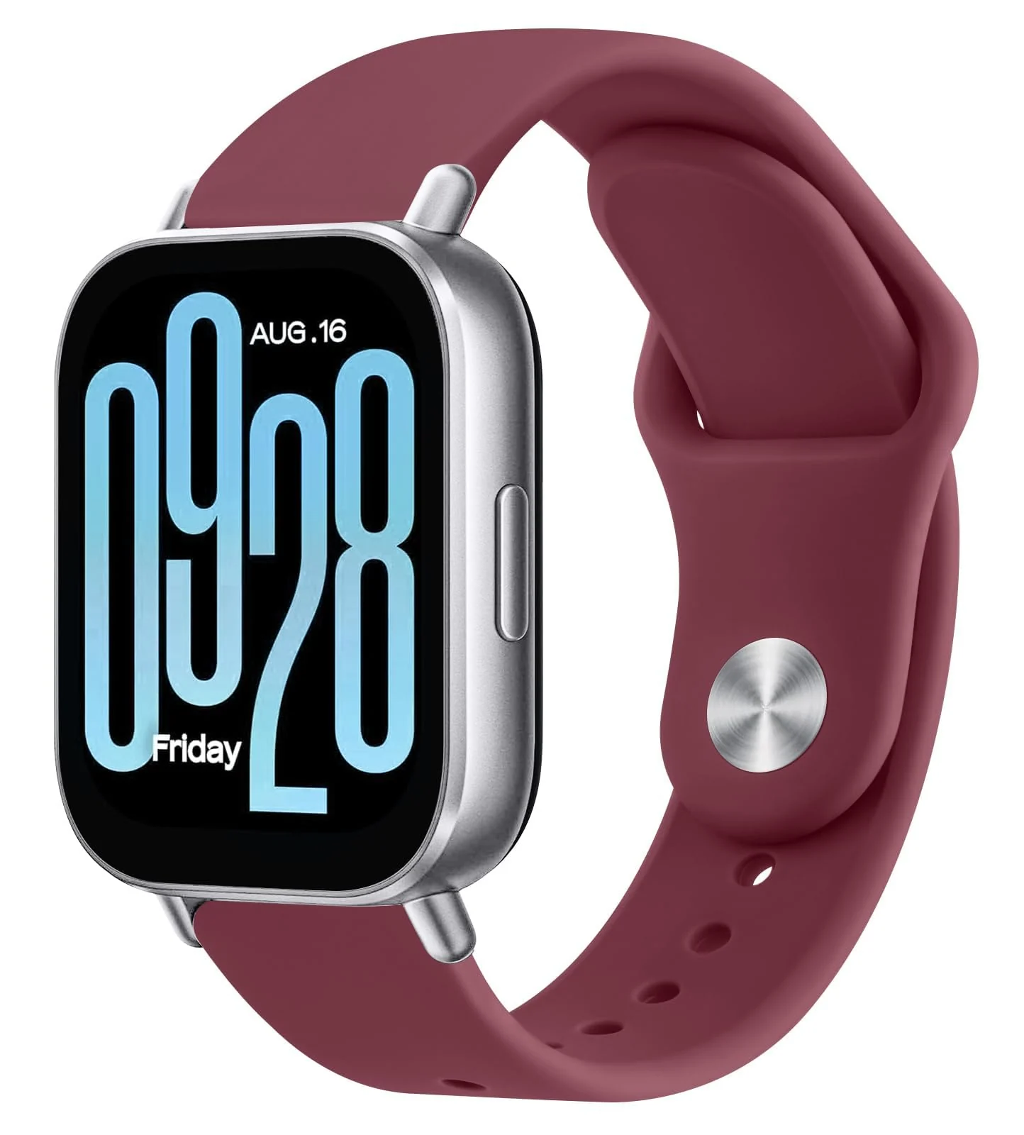 DL3 Mobilak Straps Compatible with Xiaomi Redmi Watch 5 Active/Redmi Watch 5 Lite Bracelets for Men Women, 22mm Soft Silicone Strap, Waterproof Adjustable Band Sports Replacement - Wine Red