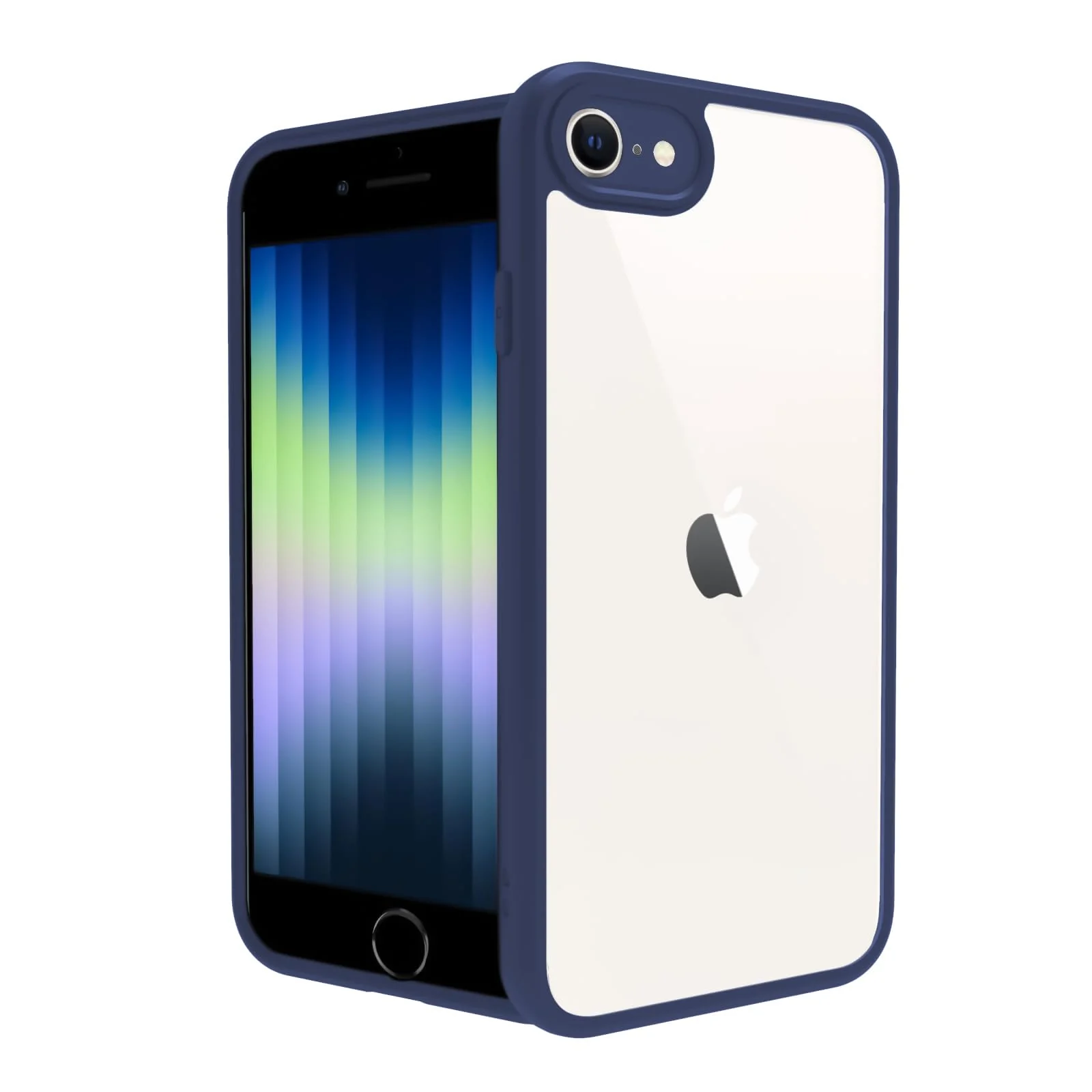 Dl3 Mobilak Compatible with iPhone 7/8, iPhone SE 2022 2020 Case Transparent, Military-Grade Shockproof Anti-Yellowing, Slim Protective Phone Case Full Bumper Cover With Camera Protective - Gray