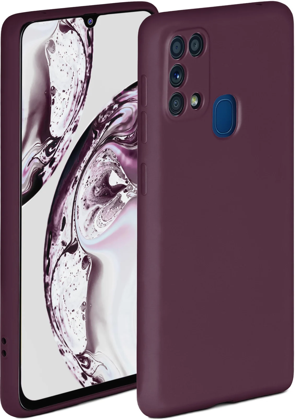DL3 Mobilak Samsung Galaxy M31 Case, Soft Flexible Silicone Gel Rubber Bumper Cover, Full Body Shockproof Protective Phone Case (Win Red) - Wine Red