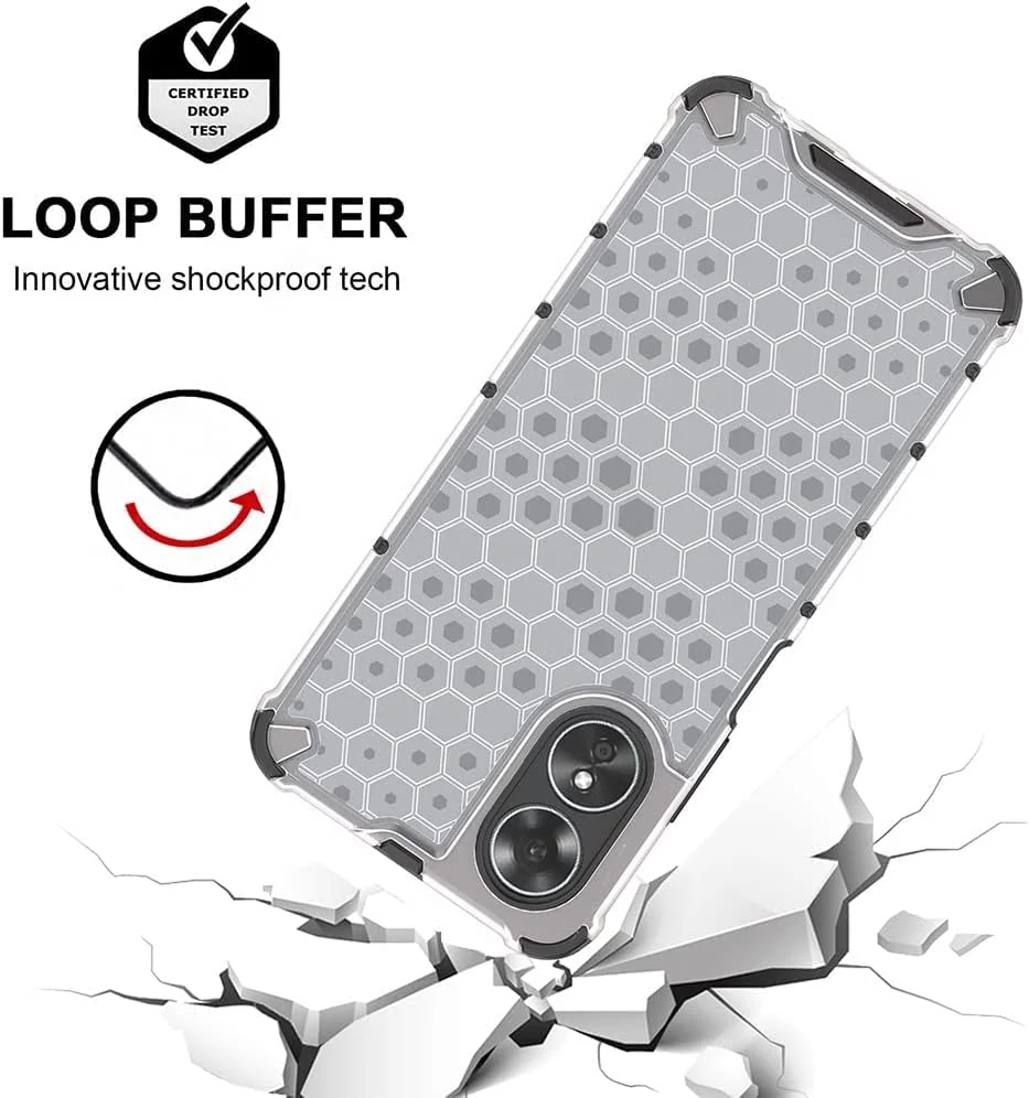 DL3 Mobilak Honeycomb Protective Case for OPPO A17 / OPPO A17K, Shock-absorbing protection, Transparent design, Slim, lightweight profile - Clear