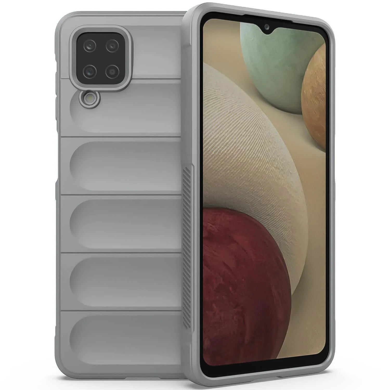 DL3 Mobilak Flexible Silicone and TPU Protective Case with Camera Protection for Samsung Galaxy A12 / M12 - Gray