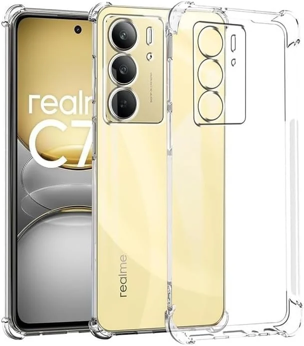 DL3 Mobilak Case Compatible with realme C75, Cover Silicone TPU Gorilla Anti-shock Protector Camera Shockproof Corners - Clear