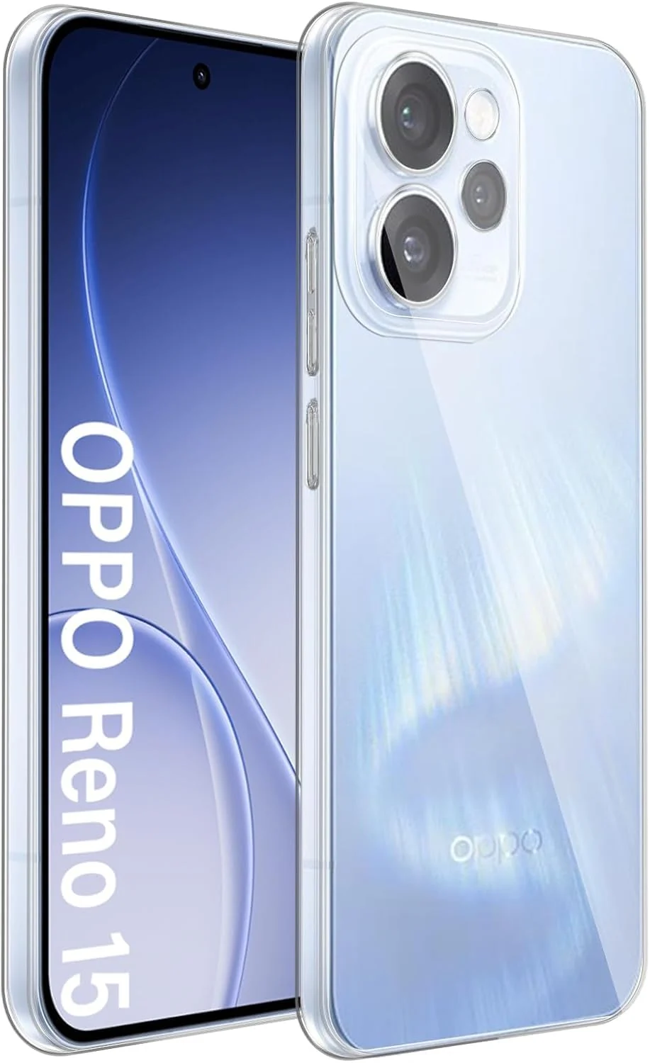 DL3 Mobilak Case Compatible with OPPO Reno 15 5G, Case Crystal Soft TPU Gel Case Flexible Silicone Anti-Scratch Camera Protection TPU Cover - Clear