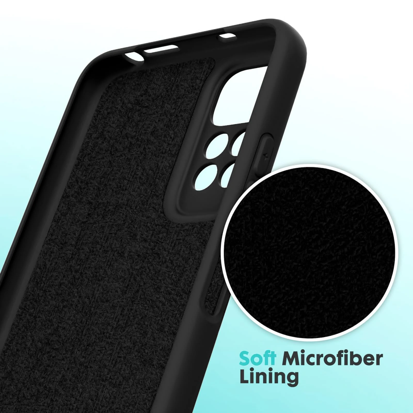 DL3 Mobilak Liquid Silicone Case for Xiaomi Redmi Note 12 Pro 4G / Redmi Note 11 Pro 4G / 5G, Not compatible with MagSafe, Supports wireless charging, Camera protection - Black