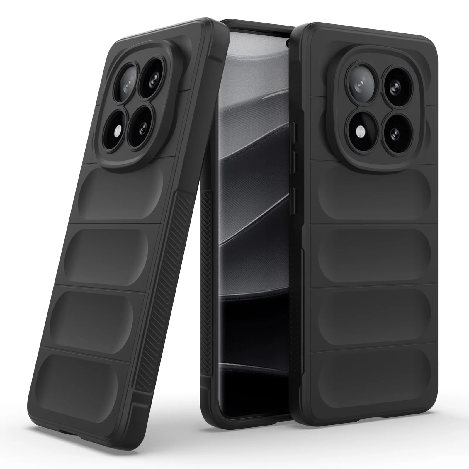 DL3 Mobilak Flexible Silicone and TPU Protective Case with Camera Protection for Xiaomi Redmi Note 14 Pro Plus 5G - Black