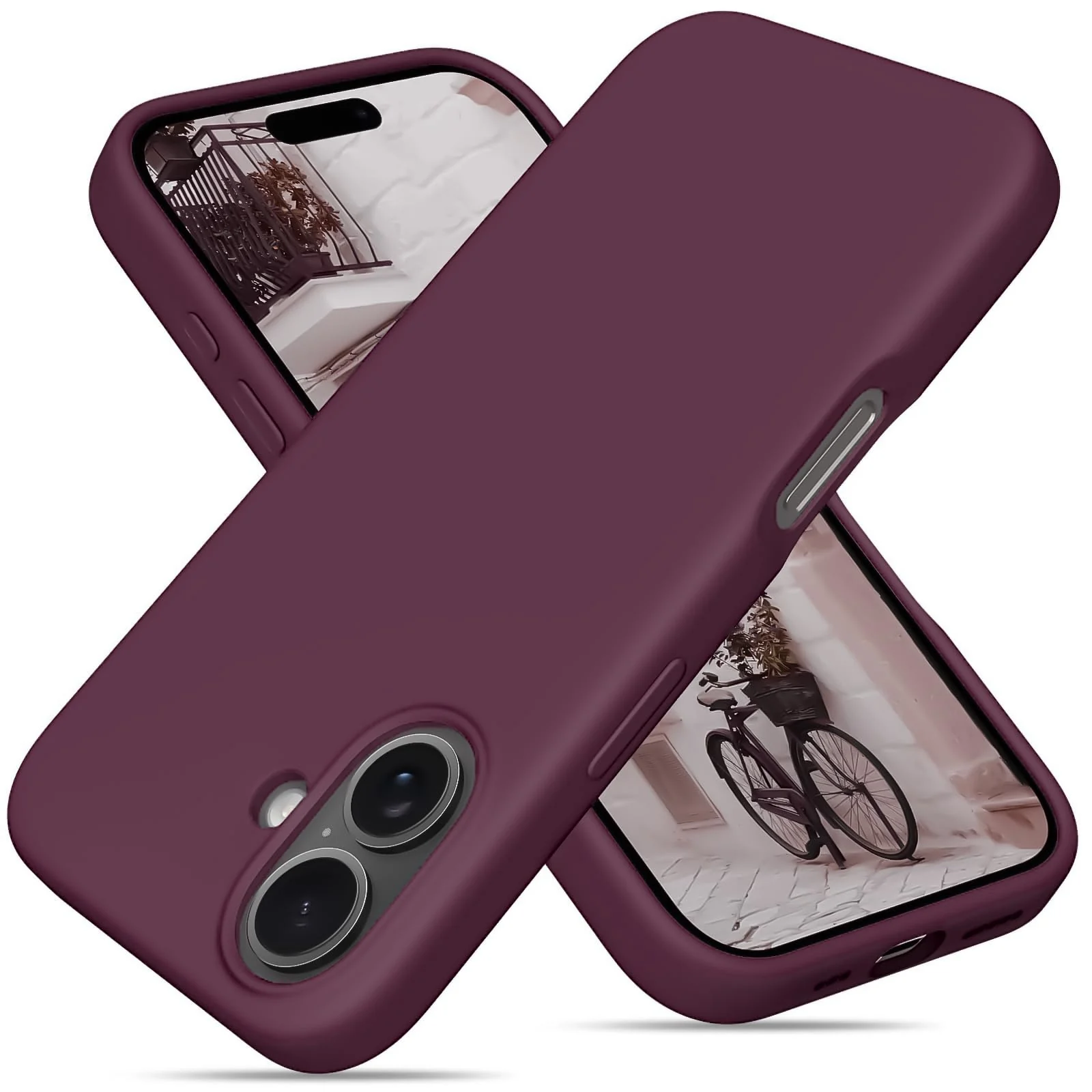 DL3 Mobilak Liquid Silicone Case for iPhone 17 6.3-Inch, Supports wireless charging, Shock-absorbing protection, Scratch-resistant surface - Wine Red