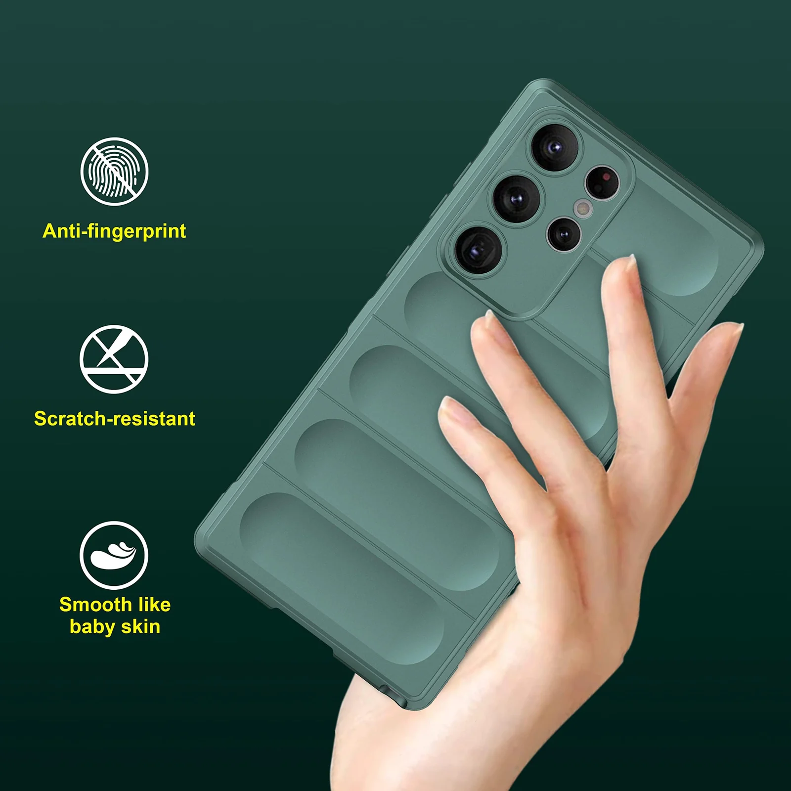 DL3 Mobilak Rugged Protective Case for Samsung Galaxy S23 Ultra, Camera protection, Shock-absorbing protection, Non-slip grip - Green