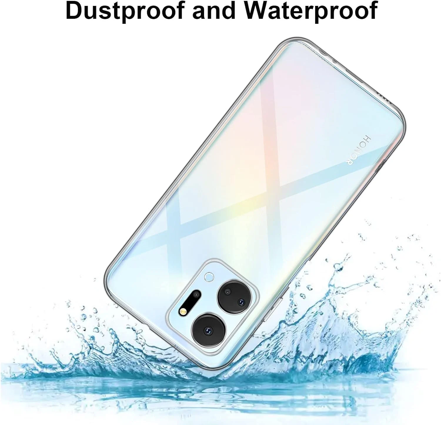 DL3 Mobilak Case Compatible with Honor X7A Case Crystal Soft TPU Gel Case Flexible Silicone Anti-Scratch Camera Protection TPU Cover - Clear