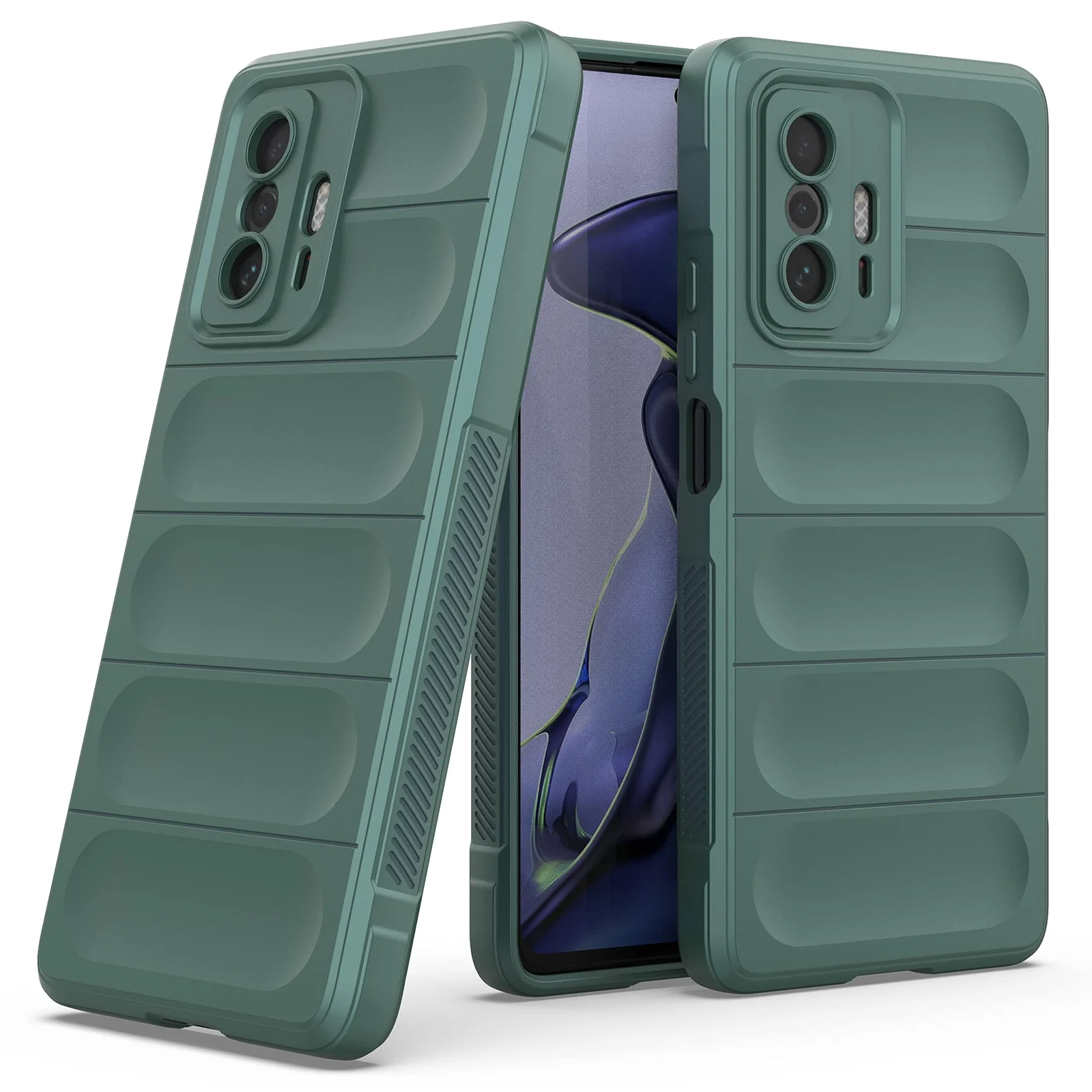 DL3 Mobilak Silicone Case for Xiaomi 11T 5G / Xiaomi 11T Pro 5G Heavy Duty Protective [Slim Fit] Shockproof Soft Flexible Protective Design Shock-TPU Cover With Camera Protection - Green