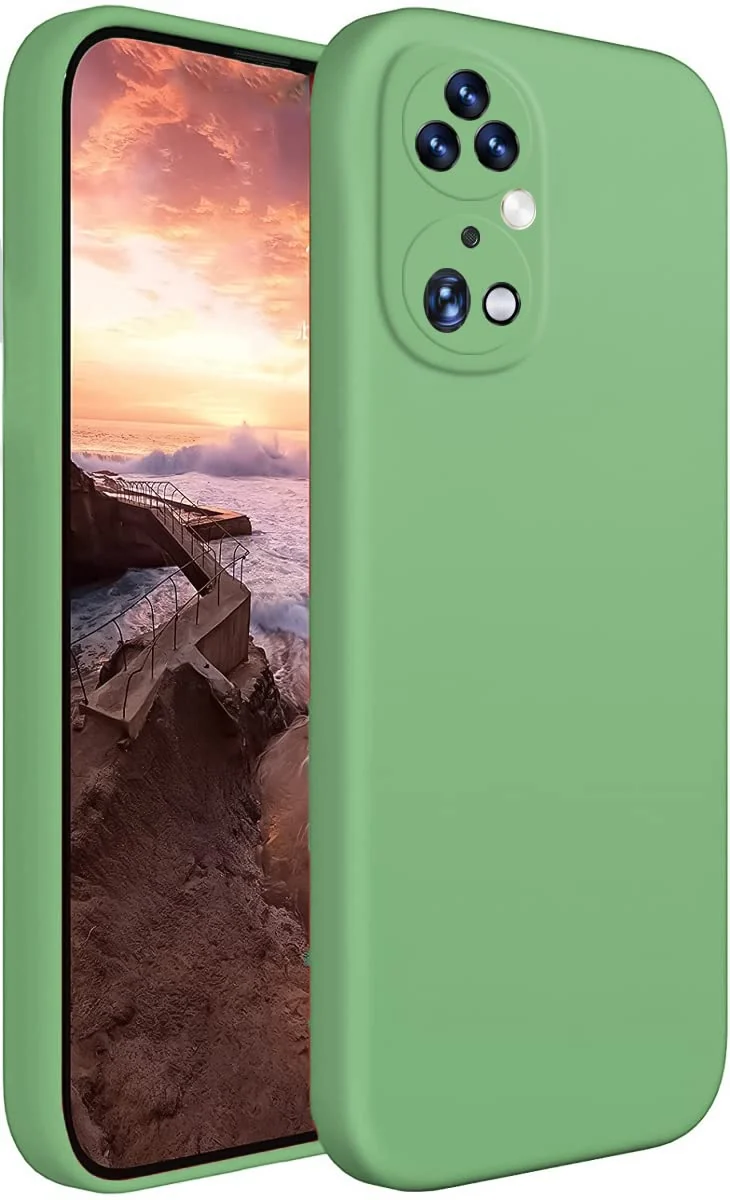 Dl3 Mobilak Huawei P50 Pro Case,Soft Flexible Silicone Gel Rubber Bumper Cover,Slim Fit Full Body Shockproof Protective Phone Case (Light Green)