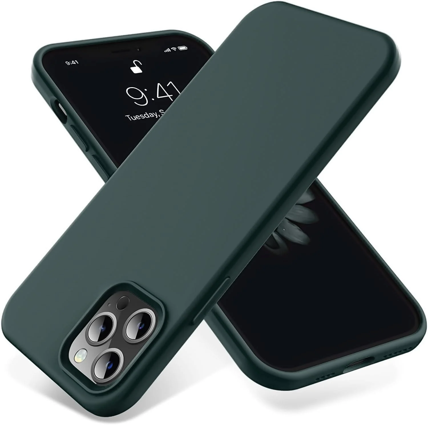 DL3 Mobilak Compatible with iPhone 11 Pro Max (6.5 Inch) Case, Liquid Silicone Case, Full Body Protective Cover, Shockproof, Slim Phone Case, Anti-Scratch Soft Microfiber Lining - Deep Green