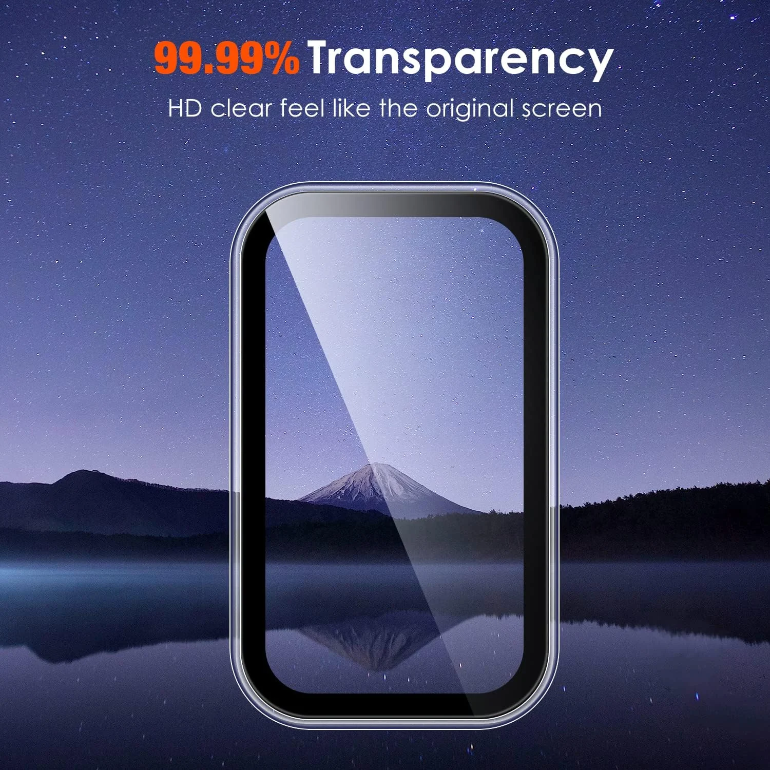 DL3 Mobilak Case Compatible with Xiaomi Redmi Band 2/ Xiaomi Smart Band 8 Active, Full Coverage Slim Hard PC Case Protective Bumper Built-in Tempered Glass Screen Protector Shell - Clear