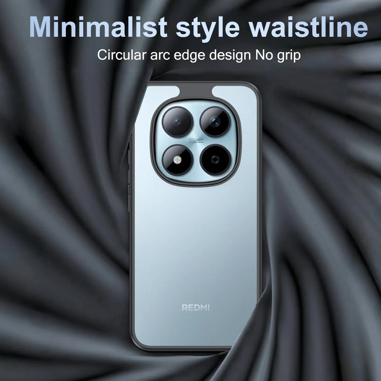 DL3 Mobilak Clear TPU Case for Xiaomi Redmi Note 15 4G / 5G / Poco M8, Supports wireless charging, Shock-absorbing protection, Anti-fingerprint finish - Black