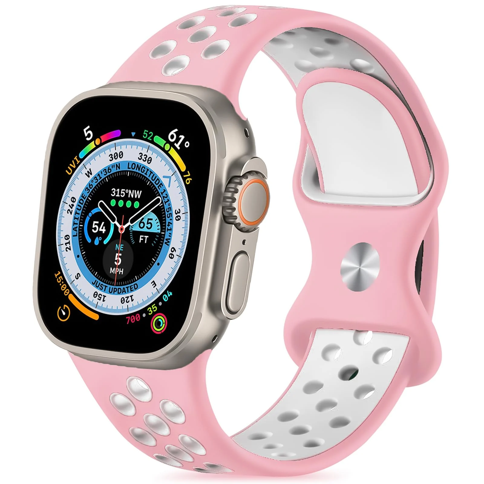 42mm/44mm/45mm/49mm — DL3 Mobilak Sport Strap For Apple Watch 49mm 45mm 44mm 42mm 41mm 40mm 38mm, Breathable Silicone Double Hole Band, for iWatch Ultra 2 Series 9 8 7 6 5 4 3 SE (A. , 42mm/44mm/45mm/49mm)