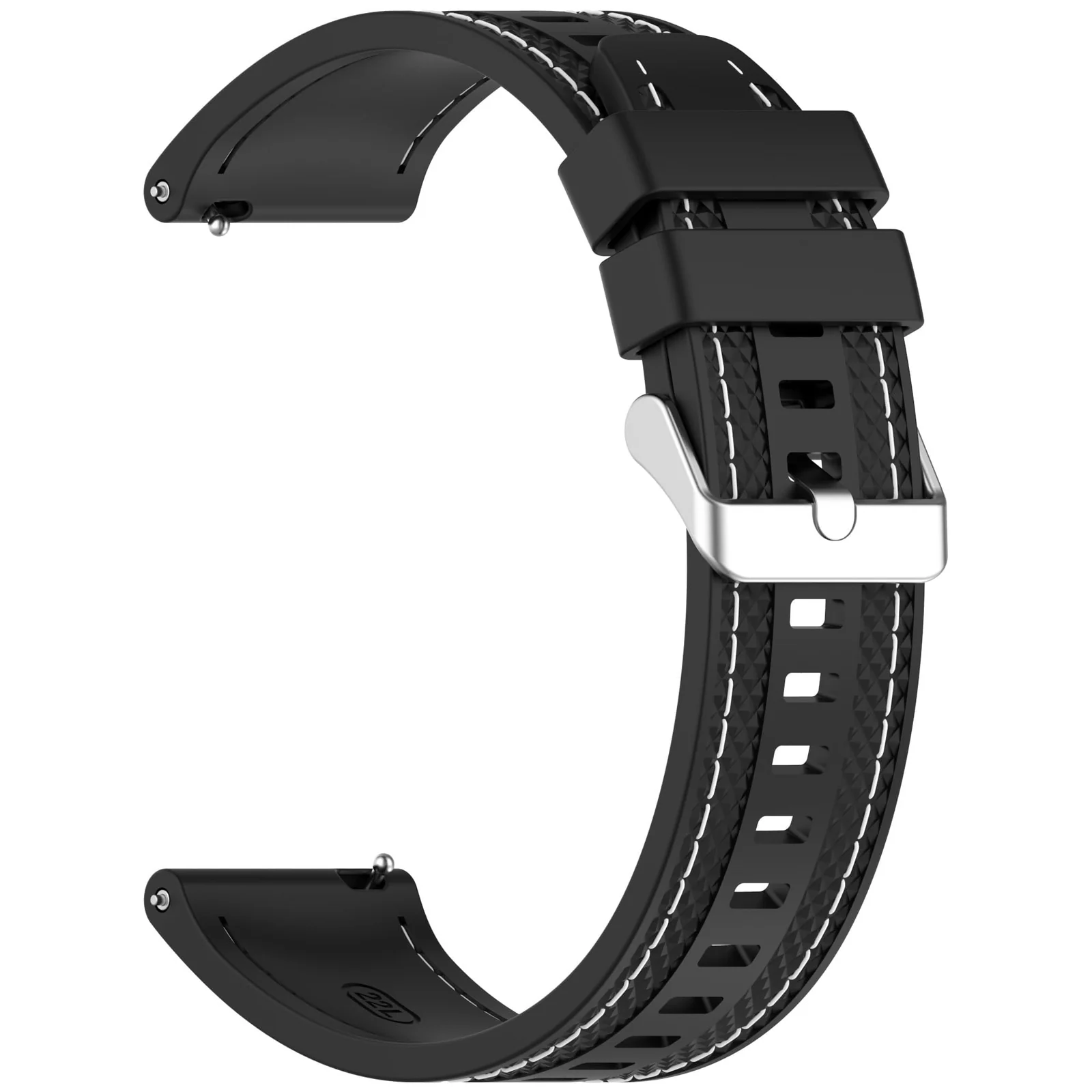 DL3 Mobilak 22mm Rubber Strap Compatible with Huawei Watch GT 6 46mm/GT 6 Pro/GT5 46mm/GT 5 Pro/GT4 46mm/GT 3 Pro, Soft Durable Bracelet Nylon Silicone Replacement Band for Huawei Watch 4 Pro/Watch 3 - Black