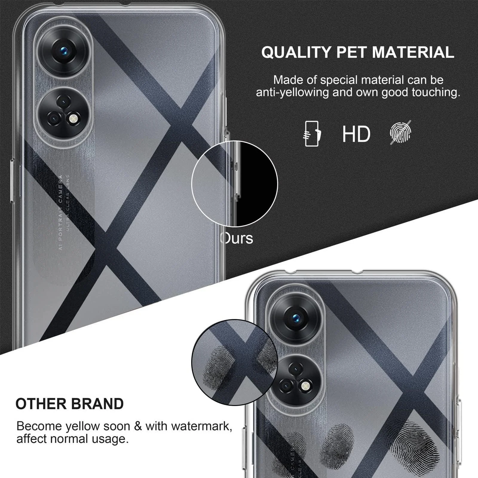 DL3 Mobilak Case Compatible with OPPO Reno 8T 4G (Not 5G) Case Crystal Soft TPU Gel Case Flexible Silicone Anti-Scratch Camera Protection TPU Cover - Clear