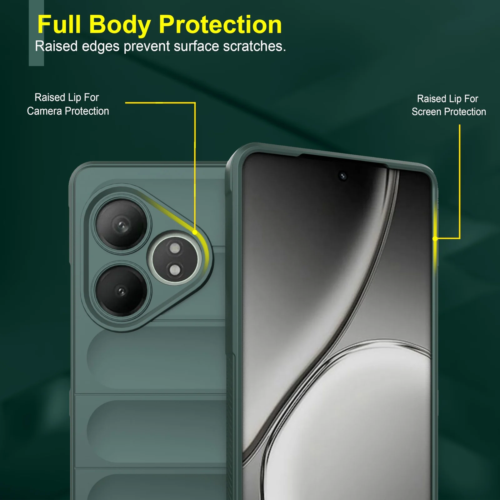 DL3 Mobilak Flexible Silicone and TPU Protective Case with Camera Protection for realme GT6 / GT Neo6 / GT Neo 6 SE / GT 6T - Green
