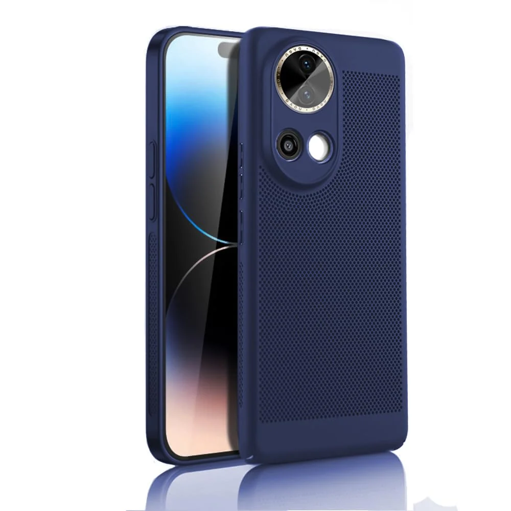 Dl3 Mobilak Case For Huawei Nova 13 / Nova 12 Heat Dissipation Case with Built-in Camera Lens Protector Slim Fit Breathable Cooling Anti-Fingerprint Hard PC Back Shockproof Cover (Baby Blue)