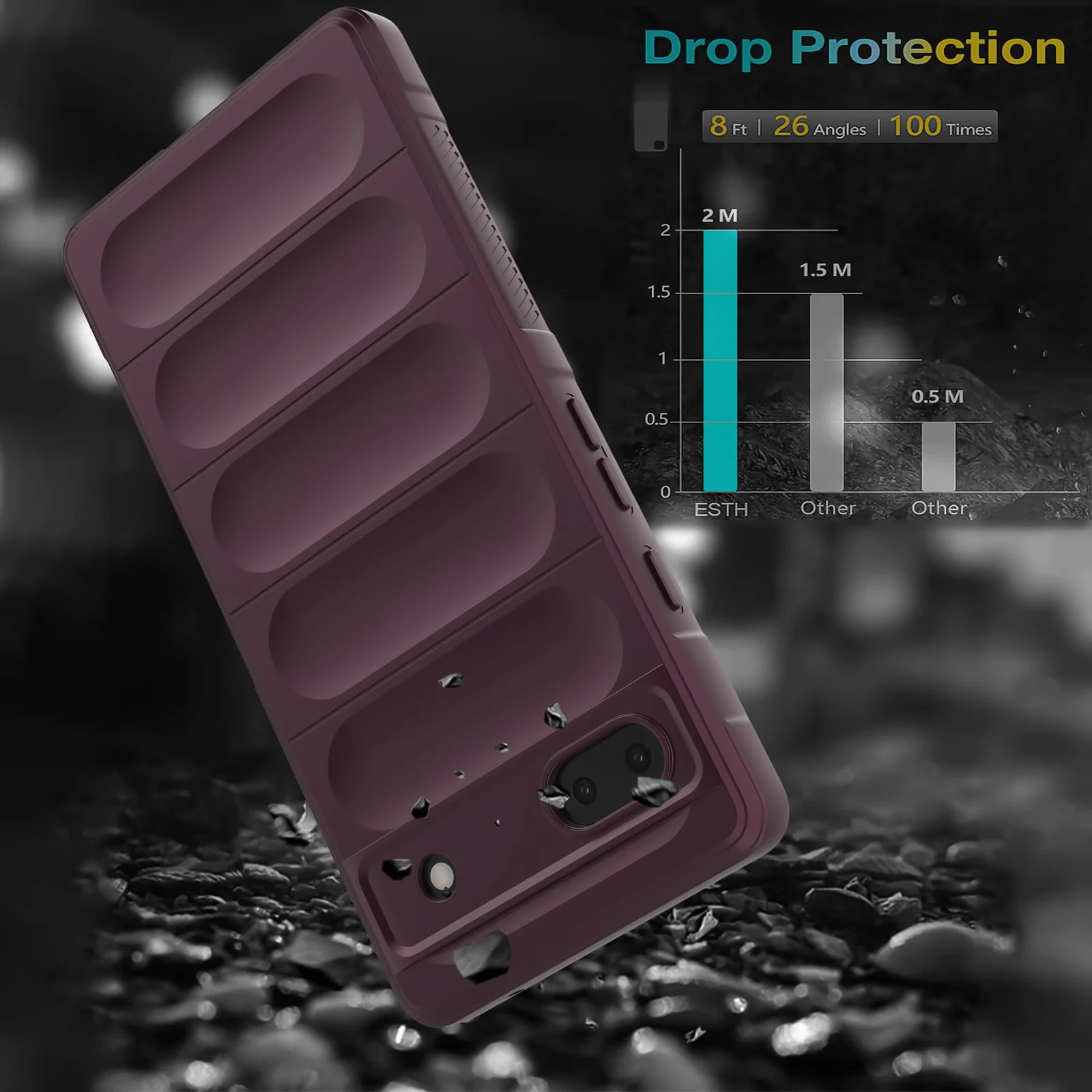 DL3 Mobilak Soft Silicone Protective Case for Google Pixel 6A with Camera Protection and Shockproof Design - Wine Red
