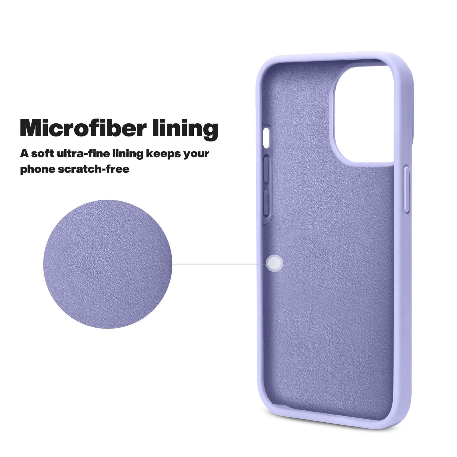 DL3 Mobilak Liquid Silicone Protective Case with Soft Microfiber Lining for iPhone 13 Pro Max (6.7 Inch) - Light Purple