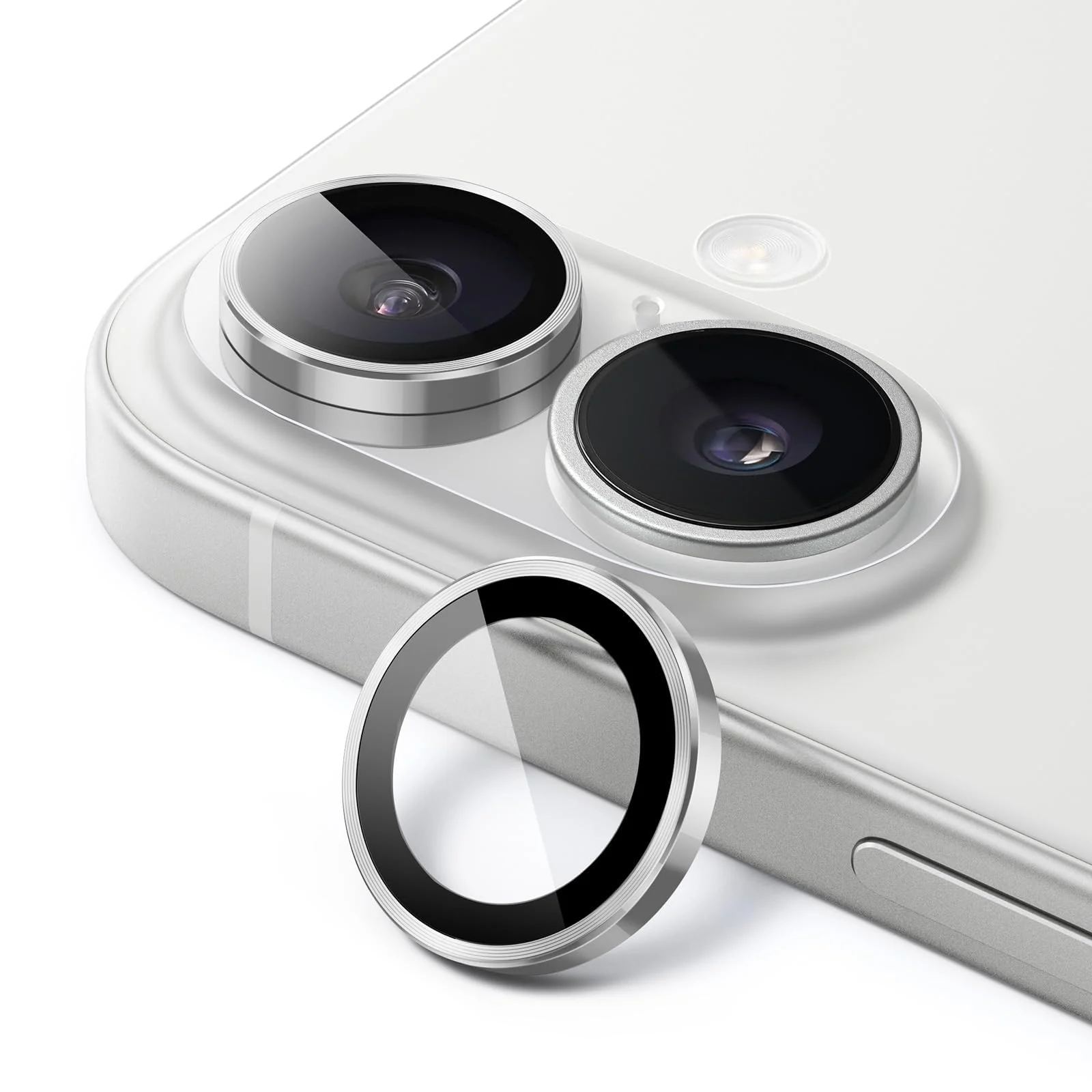 DL3 Mobilak Camera Lens Protector For iPhone 16/iPhone 16+ Plus, [Keep Original Shooting] Tempered Glass Screen Protector Metal Individual Camera Cover, Case Friendly